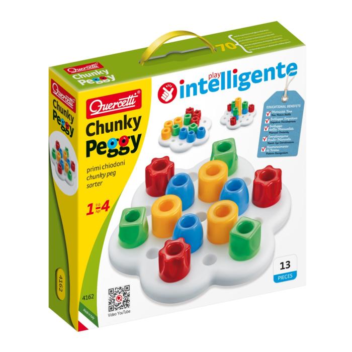 Quercetti - 4162 | Chunky Peggy 12 (Chunky Pegs Sorter)